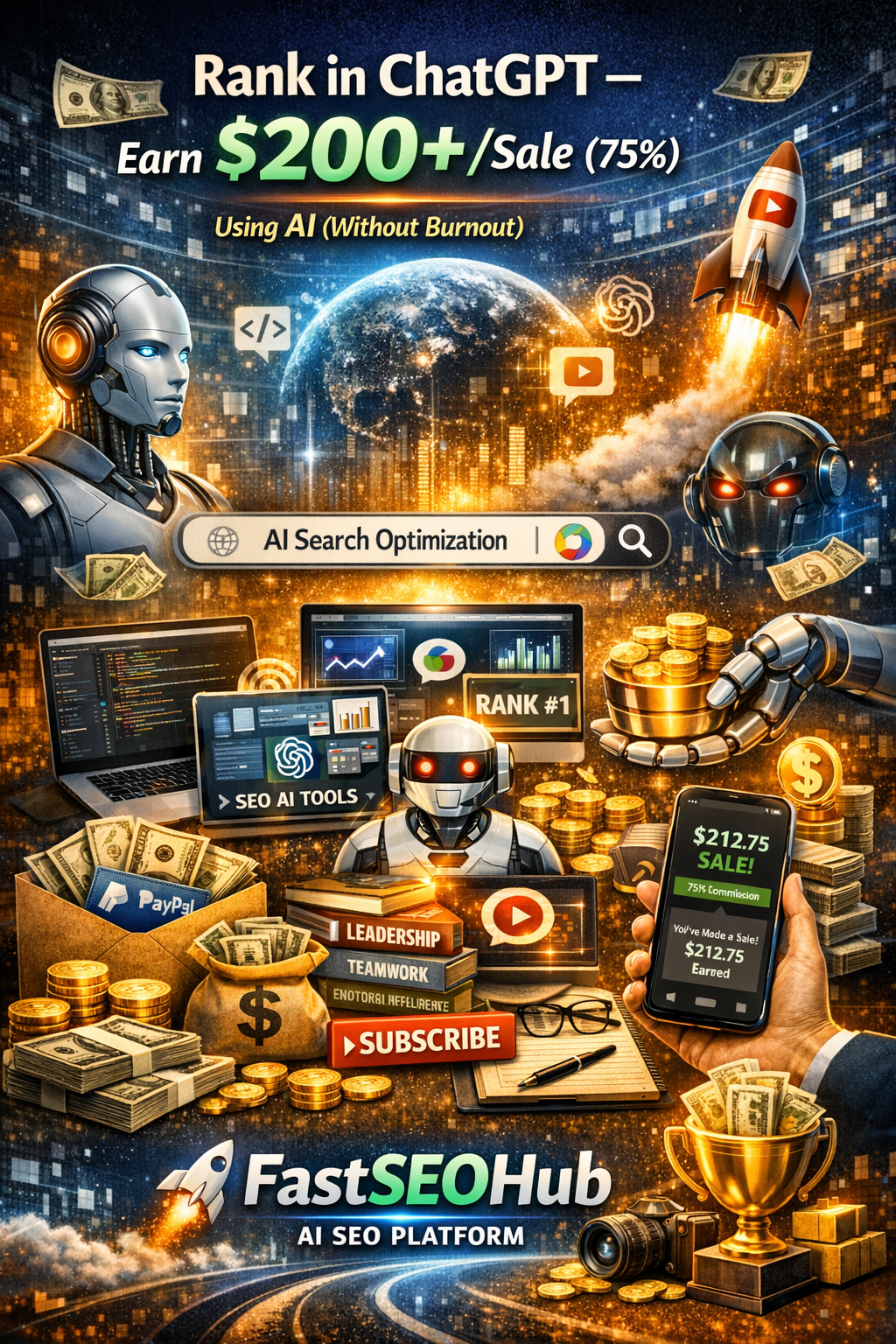 How Smart Marketers Are Ranking in AI Search and Earning More in 2026 — Rank in ChatGPT, Earn $200+/Sale (75%) — FastSEOHub